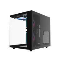 купить Корпус Wintek Aquarium H101-B TG, mATX, USB 1*3.0/1*2.0, 5*12cm ARGB PWM (контр.   пульт д/у), чёрный в Алматы фото 2