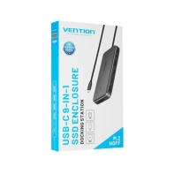 купить Докстанция Vention TPYBB <USB-C to HDMI/USB 3.1 Gen 2-Ax2/USB 2.0/M.2 NGFF/SD/TF/PD/DC 3.5mm SSD Enclosure Docking Station 0.15M Gray Aluminum Alloy Type> в Алматы фото 3