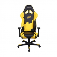 купить Игровое компьютерное кресло, DX Racer,  OH/RE21/NY, ПУ экокожа, Вид наполнителя: губчатая пена высокой плотности (54 кг/м?), Металлическая основа кресла, Механизм качания: топ-ган, Прорезиненные колеса в комплектации, Чёрно-жёлтый в Алматы фото 2