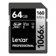 купить 64GB Lexar Professional 1066x SDXC UHS-I cards,  up to 160MB/s read 70MB/s write C10 V30 U3 в Алматы фото 1