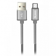 купить Кабель OLMIO STEELY, USB 2.0 - microUSB, 1.2м, 2.1A, серый в Алматы фото 1