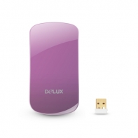 купить Мышь, Delux, DLM-128LGP, Touch, Лазерная, 1600dpi, Беcпроводная 2.4ГГц, Нано-ресивер, Эффективная дистанция 10 м., Батарейки в комплекте, Размер: 112*56,6*26,8 мм., Розовый в Алматы фото 2