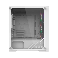 купить Корпус Wintek Andromeda D531 2xUSB3.0,1xUSB 2.0, 2*3,5 1*2,5 4слотов VGA330мм CPU160мм Сталь 0,50мм, 3Fan RGB пульт microATX белый (Wintek Andromeda D531-W TG) в Алматы фото 2