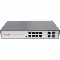 купить Коммутатор PoE управляемый  8-портовый ONV POE31108PFM <8 портов 10/100Mbps PoE 802.3af (max 15.4W на порт), 1 Gigabit Uplink TP Combo порт, 2 Gigabit Uplink SFP порта, коммутационая матрица 8,8Gbps, бюджет мощности PoE 120W> в Алматы фото 1