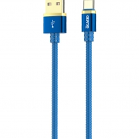 купить Кабель OLMIO DELUXE, USB 2.0 - Type-C, 1м, 2.1A, синий в Алматы фото 1