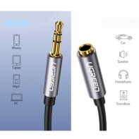 купить Аудиокабель UGREEN AV118 3.5mm Male to 3.5mm Female Extension Cable, 1.5m, Black, 10593 в Алматы фото 3