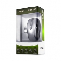 купить Мышь, Delux, DLM-486LGS, 3D, Лазерная, 800-1200dpi, Беcпроводная 2.4ГГц, Эффективная дистанция 10 м., Батарейки в комплекте, Размер: 100,1*57,2*34,8 мм., Серебристо-Чёрный в Алматы фото 3