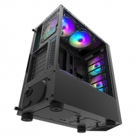 купить Корпус ПК без БП DarkFlash LEO Black <ATX, 2x3.5, 1xUSB 3.0, 2xUSB2.0, Audio, 375x200x455mm > в Алматы фото 1