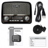 купить SVEN SRP-555, черный-серебро, радиоприемник, мощность 3 Вт (RMS), FM/AM/SW, USB, SD/microSD /  в Алматы фото 3