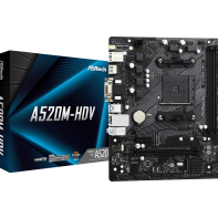 купить Материнская плата ASRock A520M-HDV AM4 2xDDR4 4xSATA3 M.2 D-Sub DVI HDMI mATX в Алматы