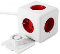 купить Разветвитель Allocacoc PowerCube Extended с кабелем 1.5М RED <EU розетка, 3680W, 16A/250V> в Алматы фото 2