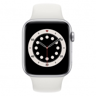 купить Apple Watch Series 6 GPS, 44mm Silver Aluminium Case with White Sport Band - Regular, Model A2292 в Алматы фото 2