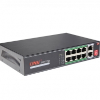 купить Коммутатор PoE  8-портовый ONV-H1108PLD long distance <8 портов 10/100Mbps PoE802.3at/af (30W на порт),  2 Uplink порта 10/100Mbps, 250 Meters @10M, Bandwidth:2Gbps, самовосстановление сети, бюджет мощности PoE 120W> в Алматы фото 1