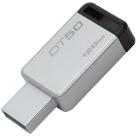 купить USB-накопитель, Kingston, DT50 128GB, USB 3.1, 5 Мб/сек, Серибристо-чёрный в Алматы фото 2