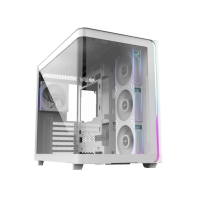 Купить Компьютерный корпус FSP M580 Plus, Без БП, 2xUSB3.0/Type-C, 4xARGB 120mm, Curved Glass, White, ATX Алматы