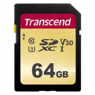 Купить Карта памяти SD 64GB Class 10 U3 Transcend TS64GSDC500S Алматы
