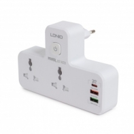 купить Сетевой фильтр LDNIO Universal SC2311 2 розетки 2*USB быстрой зарядки PD/QC 1 USB A в Алматы фото 2