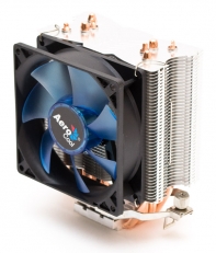 купить Кулер для процессора, Aerocool, Verkho 4 Litel, Intel 2066/2011/1366/1156/1155/1151/1150/775 и AMD FM2/FM1/AM3 /AM3/AM2 /AM2, 125W, 90мм Led, 1000-2300&plusmn;10% об/м, 29,45-57.23 дБА, 4pin, Габариты 135х103х75мм, Серебристо-Синий в Алматы фото 2