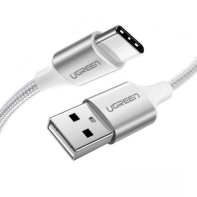 Купить Кабель UGREEN US288 USB-A 2.0 to USB-C Cable Nickel Plating Aluminum Braid 1m (White) Алматы