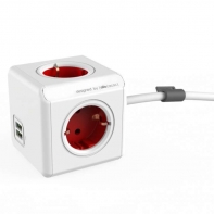 купить Разветвитель Allocacoc PowerCube Extended USB с кабелем 1.5М RED <EU розетка, 3680W, 16A/250V> в Алматы фото 1