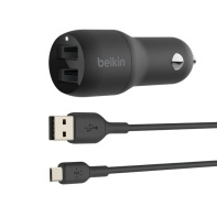купить Автомобильное ЗУ Belkin Car Charger 24W Dual USB-A, USB-A - MicroUSB, 1m, black в Алматы фото 1