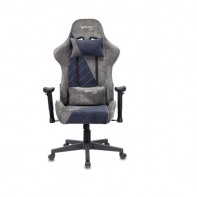 купить Кресло игровое Zombie VIKING X Fabric серый/темно-синий с подголов. крестовина пласт. в Алматы фото 1