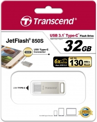 купить USB Флеш 32GB 3.1 Transcend TS32GJF850S type C металл в Алматы фото 1
