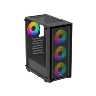 купить Корпус Wintek Apollo 802-B-M TG, ATX/Micro ATX, USB 1*3.0/2*2.0, HD Mic, 4*12cm ARGB (контроллер   пульт д/у в комплекте), чёрный в Алматы фото 3