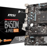 купить Материнская плата MSI B450M-A PRO MAX AM4 B450 2xDDR4 4xSATA3 1xM.2 DVI HDMI mATX в Алматы фото 1