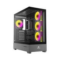 Купить Case ATX midi tower  Wintek, Tower 225-B TG, (без БП), Black в Алматы