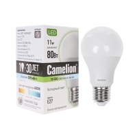 купить Эл. лампа светодиодная, Camelion, LED11-A60/845/E27, Мощность 11Вт, Тип колбы А60, Цвет. температура 4500К, Цоколь E27, Холодный в Алматы фото 1