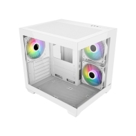 купить Компьютерный корпус FSP S140-WA, Без БП, 1xUSB3.0/2xUSB2.0, 3xARGB 120mm, Glass, White, mATX(SFF) в Алматы фото 2