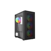 Купить Корпус Wintek Moon PS195-5-B TG, ATX/Micro ATX, USB 1*3.0/2*2.0, 0,45mm, 4*12cm fRGB fan, чёрный Алматы