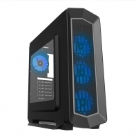 купить Корпус Gamemax Asgard EGO (G516)-Blue 12CM FAN LED BLUE 3xFront 1xRear (AirForce 15xLED GMX-AF12B) ATX 2*3,5 2*2,5 7слотов VGA380мм CPU158мм Сталь0,5мм (400*185*470mm (ШxВxД)) (Передняя панель: 2xUSB2.0 / 1xUSB3.0 / наушники + микрофон (HD) / Кнопка  в Алматы фото 1