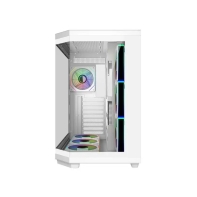 купить Компьютерный корпус FSP U580-WA, Без БП, 2xUSB3.0/Type-C, 7xARGB 120, Curved Glass, White, ATX(BTF) в Алматы фото 2
