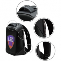 купить LEDme backpack, animated backpack with LED display, Nylon+TPU material, Dimensions 42*31.5*20cm, LED display 64*64 pixels, black в Алматы фото 3