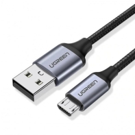 купить Кабель UGREEN US290 USB 2.0 A to Micro USB Cable Nickel Plating Aluminum Braid 1.5m (Black), 60147 в Алматы фото 1