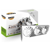 купить Видеокарта Inno3D GeForce RTX4070 Ti X3 OC WHITE, 12G GDDR6X 192-bit HDMI 3xDP N407T3-126XX-186148W в Алматы фото 1