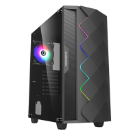купить Корпус ПК без БП GameMax Black Diamond <ATX, 1x120mm ARGB, 3.5* (HDD)x2, 2.5* (SSD)x2, USB2.0x1, USB3.0x1, HD Audio, 421x210x460mm> в Алматы фото 1