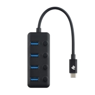 Купить USB-хаб 2E USB-C - 4xUSB 3.0 Hub with switch 0.25m Black Алматы