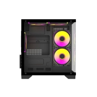 купить Корпус Wintek AQUABOX S05-B TG, Micro ATX, USB 1*3.0/2*2.0, HD Mic, 5*12cm ARGB (контр.   пульт д/у), чёрный в Алматы фото 2