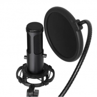купить LORGAR Gaming Microphones, Black, USB condenser microphone with boom arm stand, pop filter, tripod stand. including 1* microphone, 1*Boom Arm Stand with C-clamp, 1*shock mount, 1*pop filter, 1*windscreen cap, 1*2.5m type-C USB cable, 1* Extra tripod в Алматы фото 2