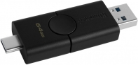 купить Флеш-накопитель Kingston 64Gb USB3.2+Type-C Data Traveler Duo (Black) в Алматы фото 2