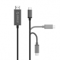 купить Видео кабель HDMI-TypeC ORICO XC-201S-20-BK-PRO <2M, 4K60Hz, переходникType-C на HDMI HD> в Алматы фото 1