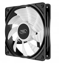 купить Кулер для компьютерного корпуса, Deepcool, RF 120W, 120 мм LED White, Molex/3pin, Габариты 120х120х25мм, Чёрный в Алматы фото 2
