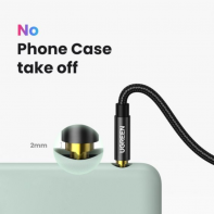 купить Аудиокабель UGREEN AV112 3.5mm Male to 3.5mm Male Cable Gold Plated Metal Case with Braid, 1m, Black, 50361 в Алматы фото 3