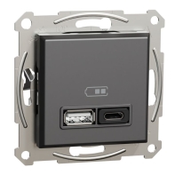 Купить Розетка USB SE EPH2700471 Asfora A+С механизм антрацит Алматы