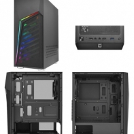 купить Компьютерный корпус APEX-Y01 RGB, tempered glass, black, 3 case FANs, MATX midi tower (w/o PSU) в Алматы фото 1