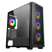 Купить Компьютерный корпус FSP CMT591A, Без БП, 2xUSB3.0, 4xFAN120 ARGB, Tempered Glass, Black, E-ATX Алматы