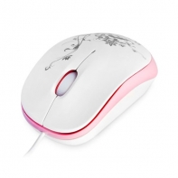 купить Мышь, Delux, DLM-100OUP, 3D, Оптическая 800dpi, USB, Длина кабеля 0,6 метра, Размер: 85*50*30мм., Бело-Розовый в Алматы фото 1